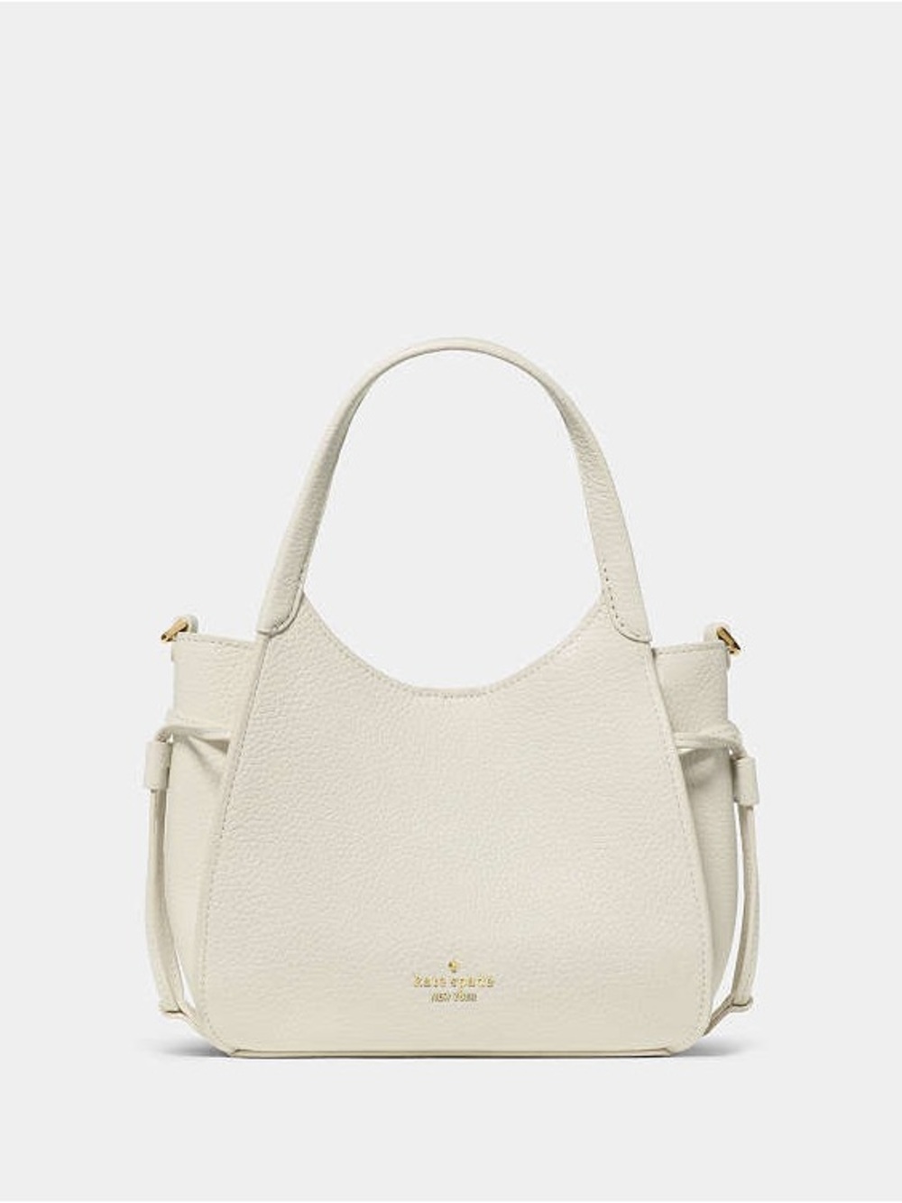 Kate Spade Stash Small Pebbled Leather Satchel Crossbody Bag Light Cream